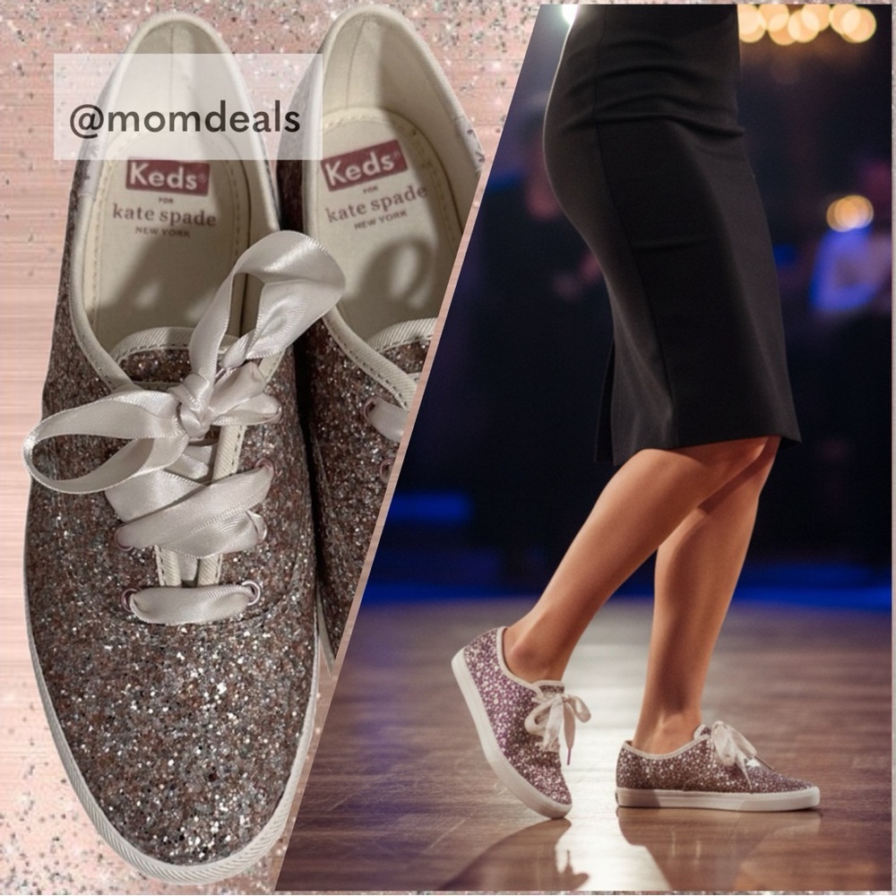 Keds for Kate spade New York Champion Glitter USA 6M Women’s in Box Satin Laces